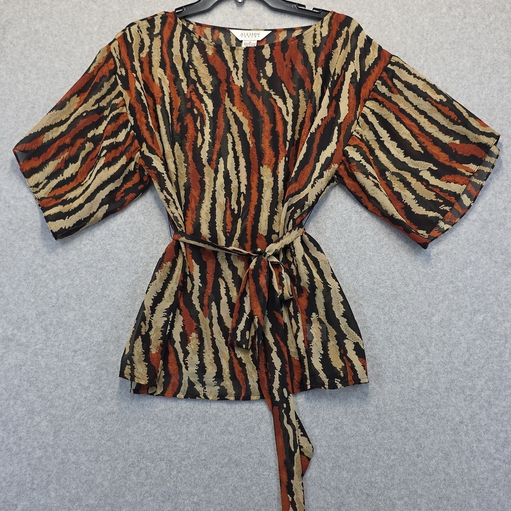 Allison Taylor Multicolor Patterned Shear Blouse